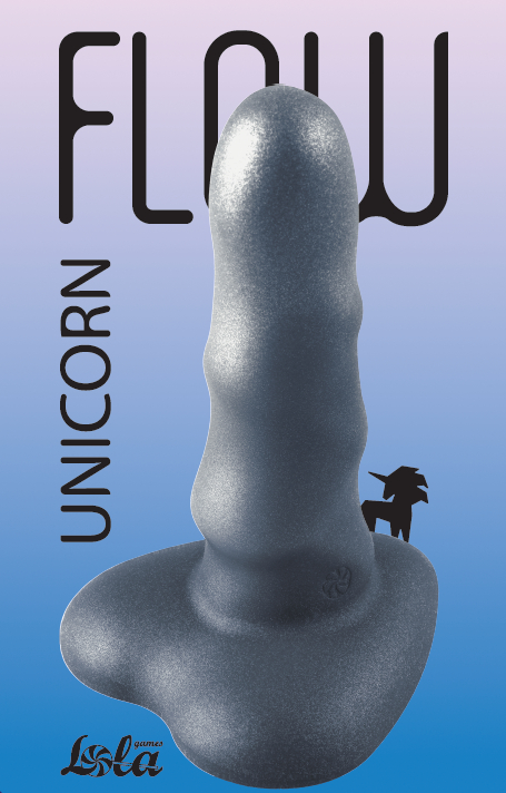 Нереалистичный дилдо UNICORN MINI   BLACK, сердце-присоска, силикон, черный, 12,5(10,5)х3,5 см