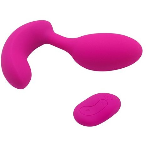  Вибратор Vibratung DUAL TEASER  для двойной стимуляции, 10 режимов,  пульт  ДУ,  силикон, розовый,  общая длина 14,5 см, (9х3,7)+(5,5х3,5) см  