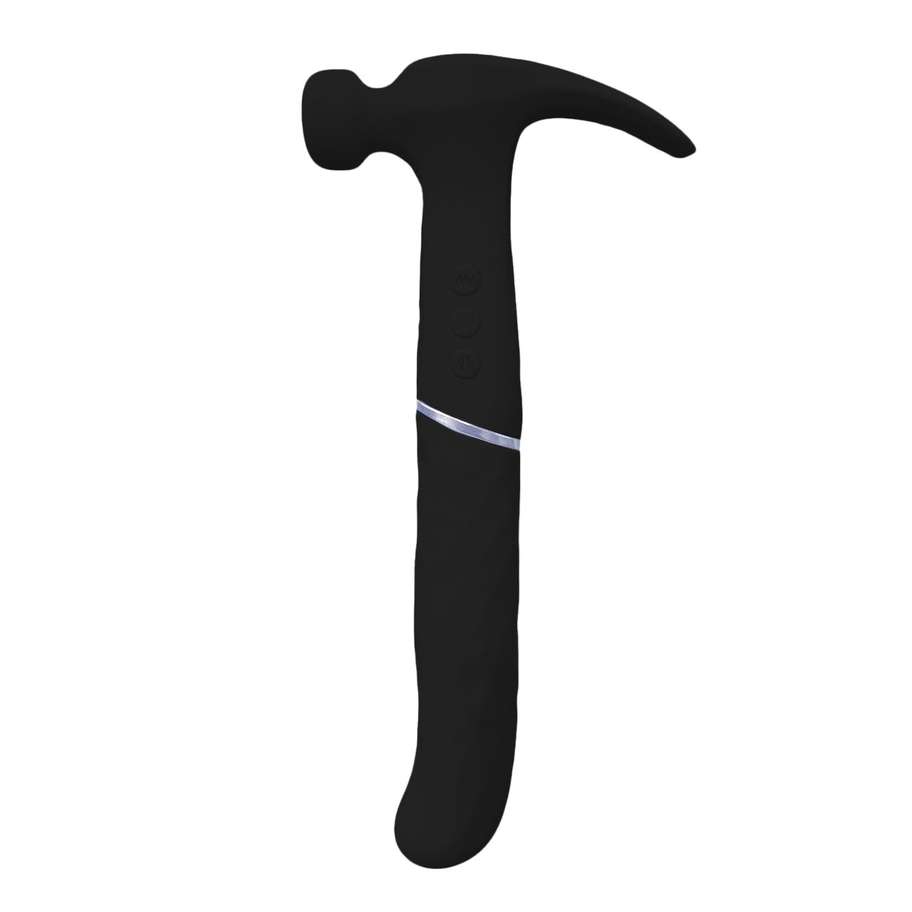 Двусторонний вибромассажер МОЛОТОК ЛЮБВИ для НАСТОЯЩИХ МАСТЕРОВ своего дела! 2 мотора, 20 режимов, 3 скорости, силикон, черный, 26(15)х(3-3,6) см