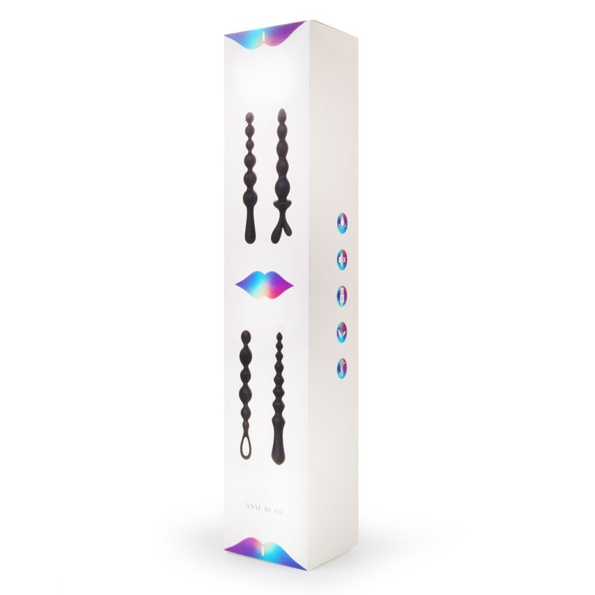 Анальный стимулятор-Елочка, 6 звеньев, силикон, черный, 23,4(15,4)х(2,2-3,5)см