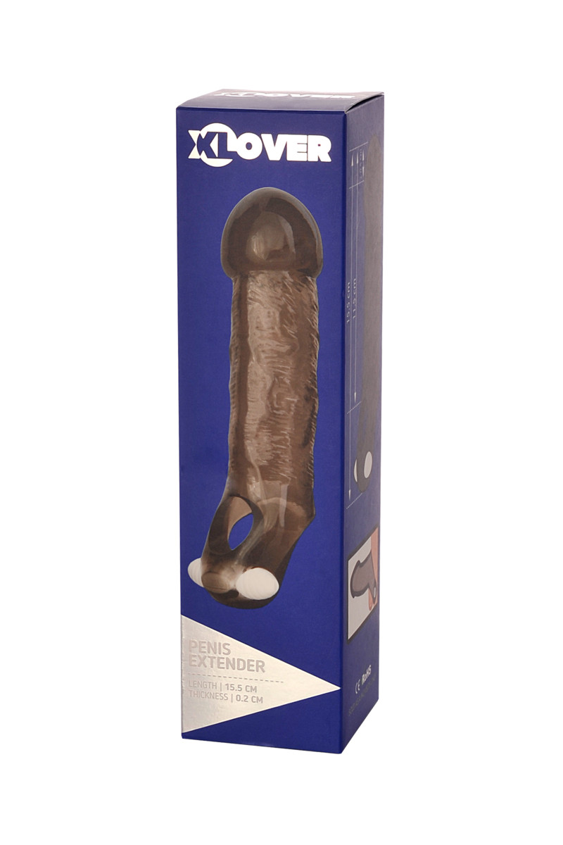 УЦЕНКА 30% Насадка TOYFA XLOVER для увеличения размера, с вибрацией, ТПЕ, черная, 12,5 см (без вибрации)