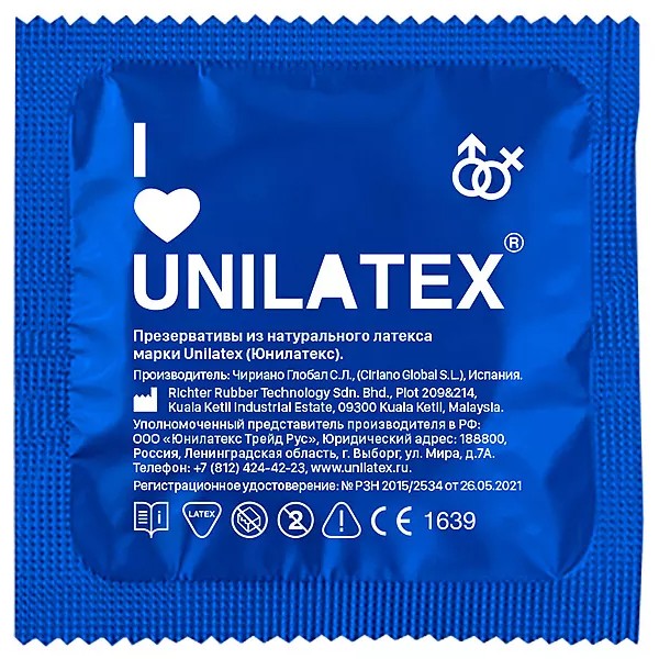 Презервативы UNILATEX с точками, 3 шт. + смазка-саше 5 мл