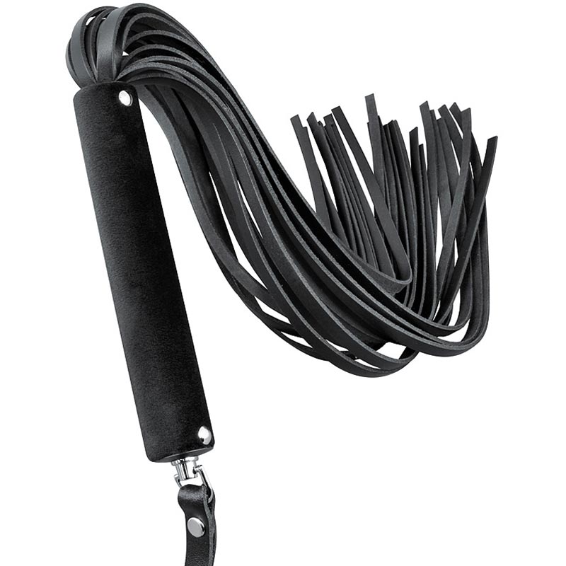 Плеть NOTABY-REAL LEAHTER из натуральной кожи, черная, общая длина 84 см; длина хвостов 46,5 см