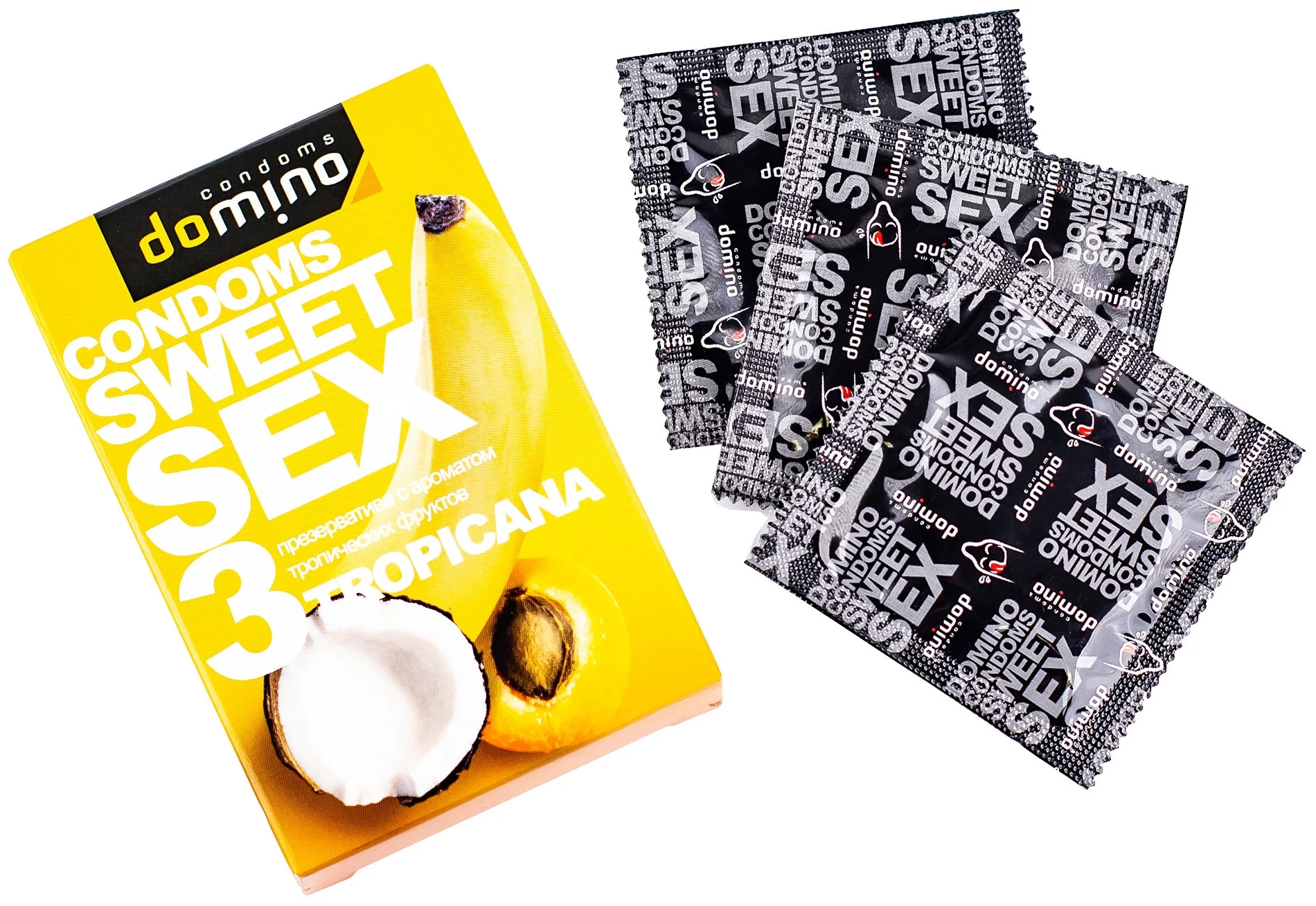 Презервативы DOMINO   оральные Sweet Sex TROPICANA, 3 шт.
