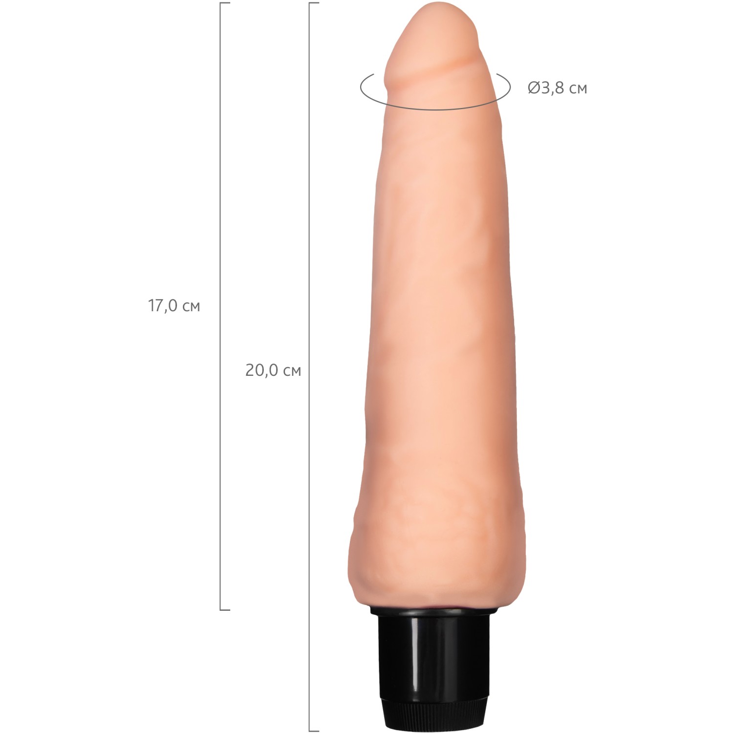 Многорежимный вибратор IANK A-Toys реалистичной,  ТПЕ, цвет телесный, 20(17)х3,5 см