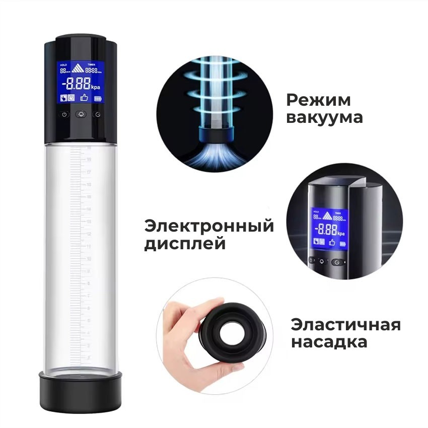 Вакуумная автоматическая помпа LUVPUMP, разные режимы вакуумирования, электронный дисплей,  31,5(24,5)х6,1 см 