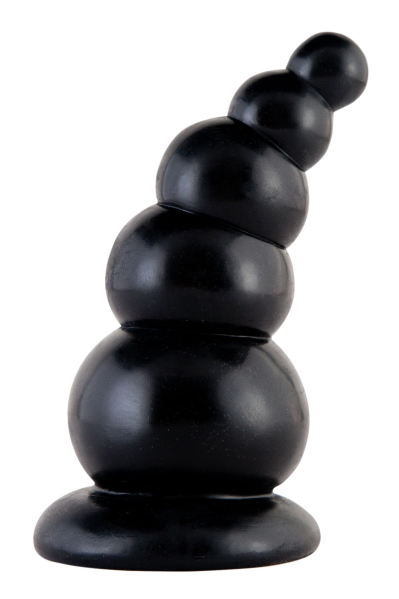 Анальный стимулятор-елочка на присоске, силикон, черный, 13 см