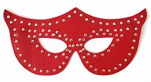 Карнавальная маска, искусственная кожа, с металлическими заклепками, красная