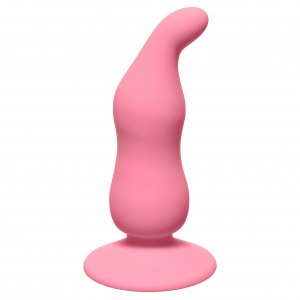 Анальная пробка  WAVED ANAL PLUG PINK силикон, розовая, 11х3,1 см