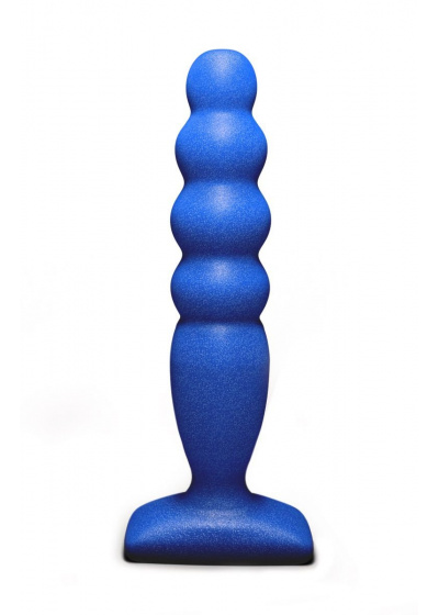 Анальный стимулятор-Елочка  LARGE BUBBLE PLUG, Pure Elastic, синий,  14,5(12,5)х3,2 см
