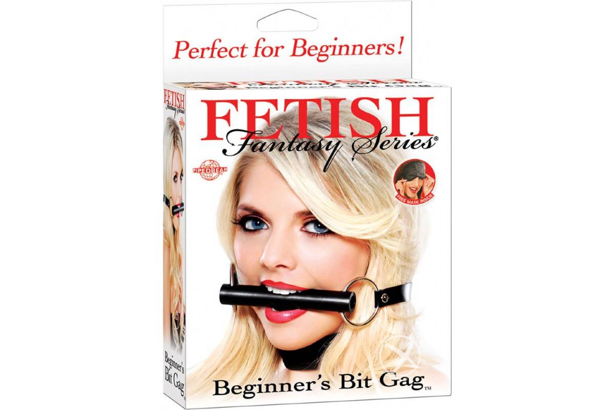 Кляп-трензель+маска FF BEGINNER BIT GAG, ПВХ+кожзам, черный , 13х 2 см