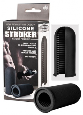 Мастурбатор для мужчин  SILIKONE  STROKER. силикон, черный, 13х3,5 см