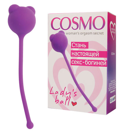Шарик  вагинальный COSMO FOXY, силикон, фиолетовый, 2,8 см