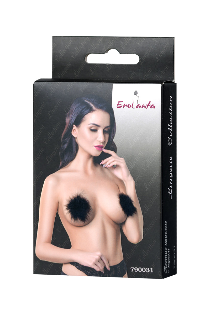 	АКЦИЯ 30%! Пэстисы EROLANTA LINGERIE COLLECTION круглые, с пухом, черные