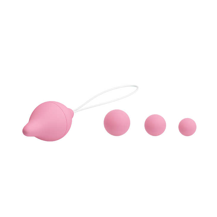 Набор вагинальных шариков Sexual Exercise, 3 шарика разного веса, розовые