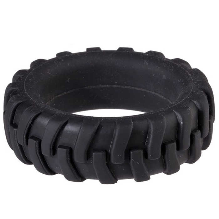 Брутальное эрекционное кольцо-ограничитель MENZSTUFF PENIS TIRE в виде шины, , черное, силикон, 4,2 см