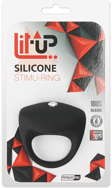 Эрекционное виброкольцо LIT-UP Silicone, силикон, черное, 5.1х3.2 см