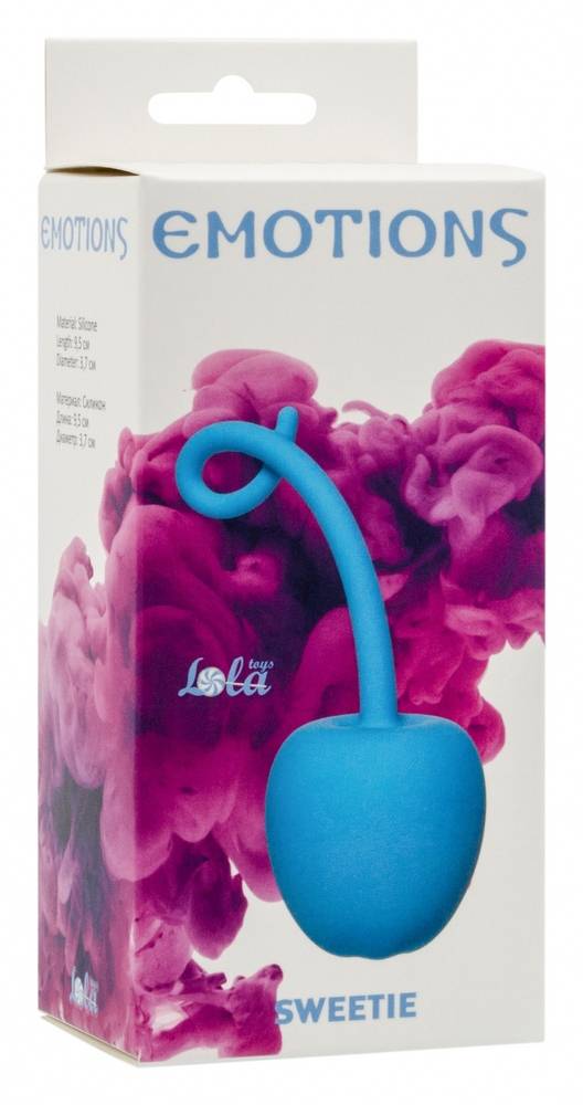 Шарик-Яблочко со смещенным центром EMOTIONS SWEETIE PINK, силикон, голубое, 3,7 см