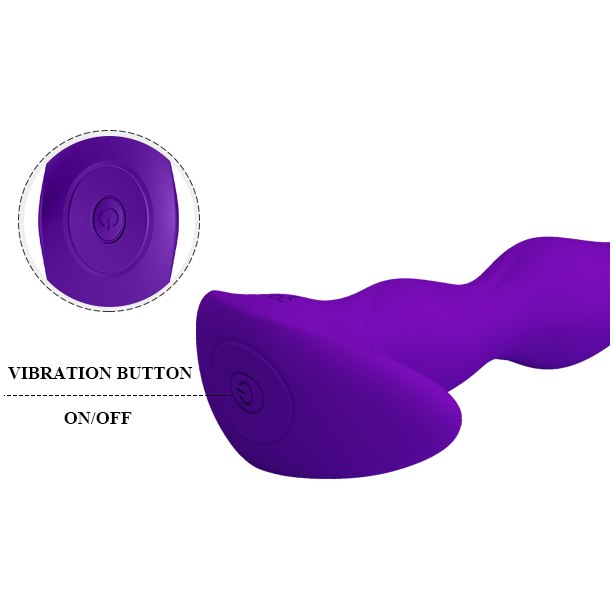  Универсальный перезаряжаемый  массажёр простаты YALE для ношения, 12 режимов, силикон, фиолетовый, 14,5х3,3 см