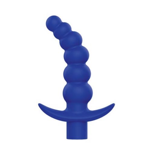 Анальный вибромассажер-Елочка (шарики) SWEET TOYS с крылышками-ограничителями, силикон,  синий, 10,8 х(1,7x2,8x3,3) см