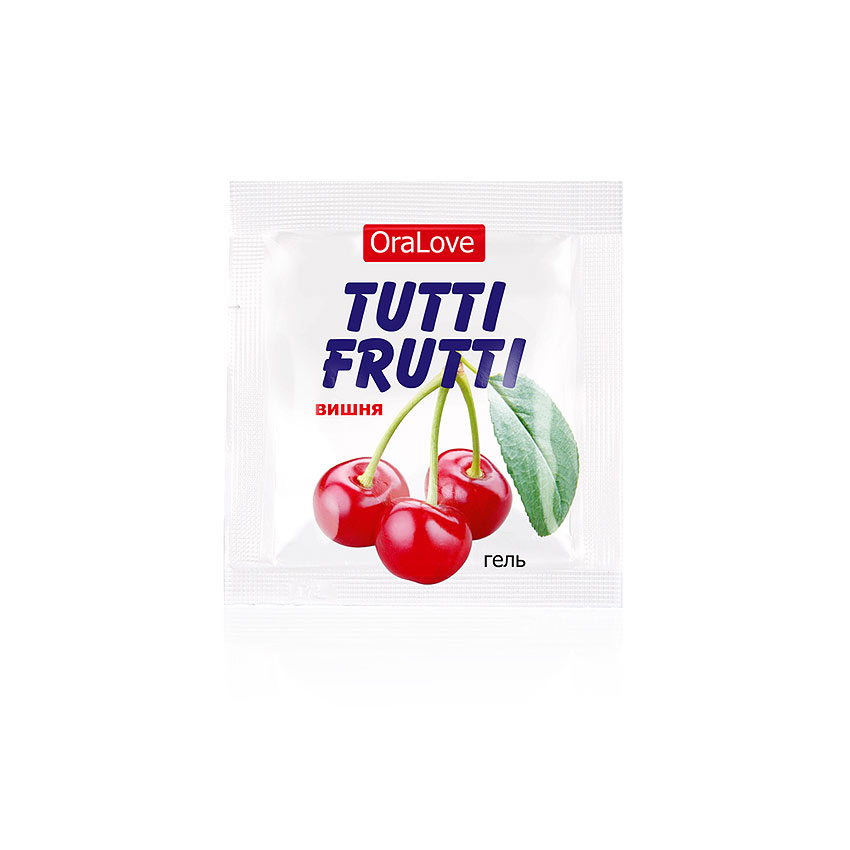 Съедобная смазка TUTTI-FRUTTI ВИШНЯ серия OraLove,  одноразовая упаковка 4 г 