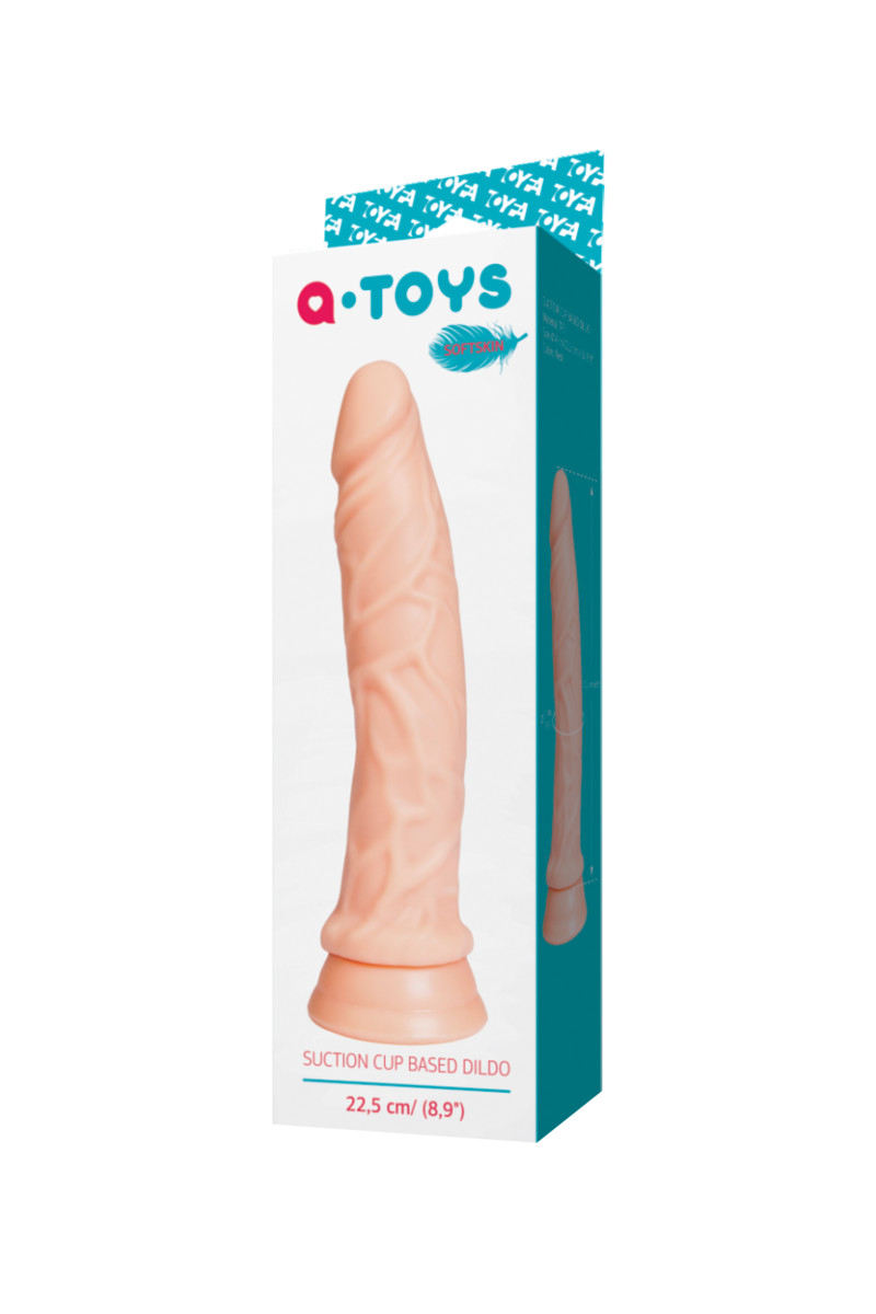 Фаллоимитатор A-TOYS, ТПЕ, телесный, 19(17,5)х(3-4,6) см