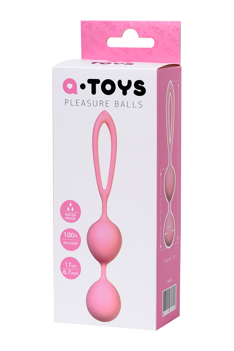  Вагинальные шарики  A-TOYS BY TOYFA, силикон, розовые,  Ø 3,1 см