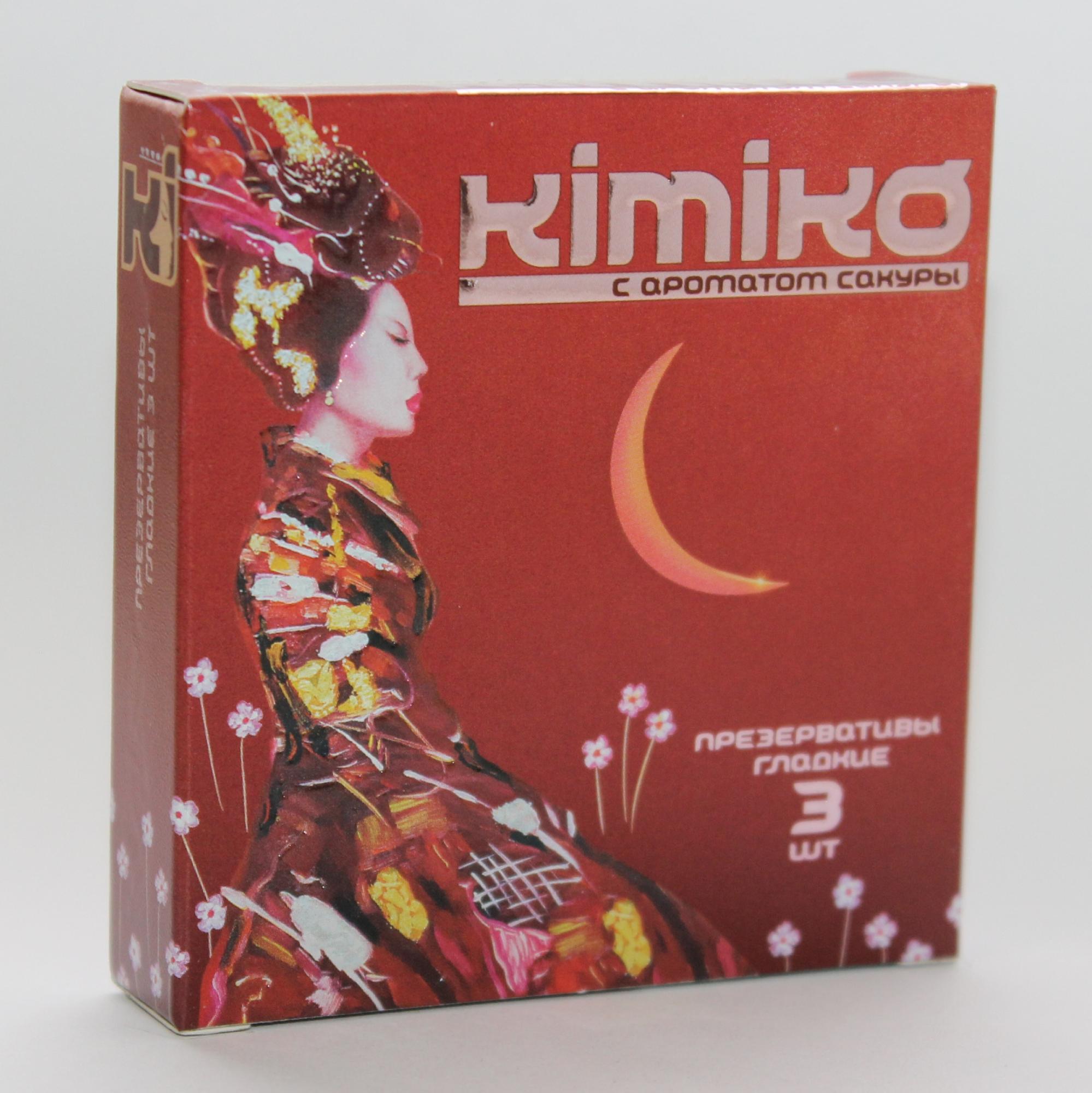 Презервативы KIMIKO  с ароматом сакуры,  3 шт.