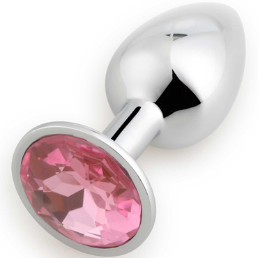АКЦИЯ 20% Анальная пробка RUNYU ROSEBUD BUTT SMAILL, серебряная с розовым кристаллом 7,2х2,8 см