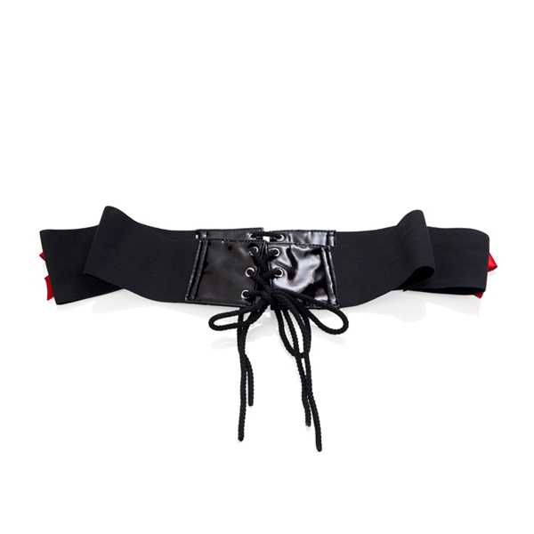Тантрический корсет-наручники TANTRIC BINDING LOVE CORSET WITH WRIST CUFFS, черный/красный 