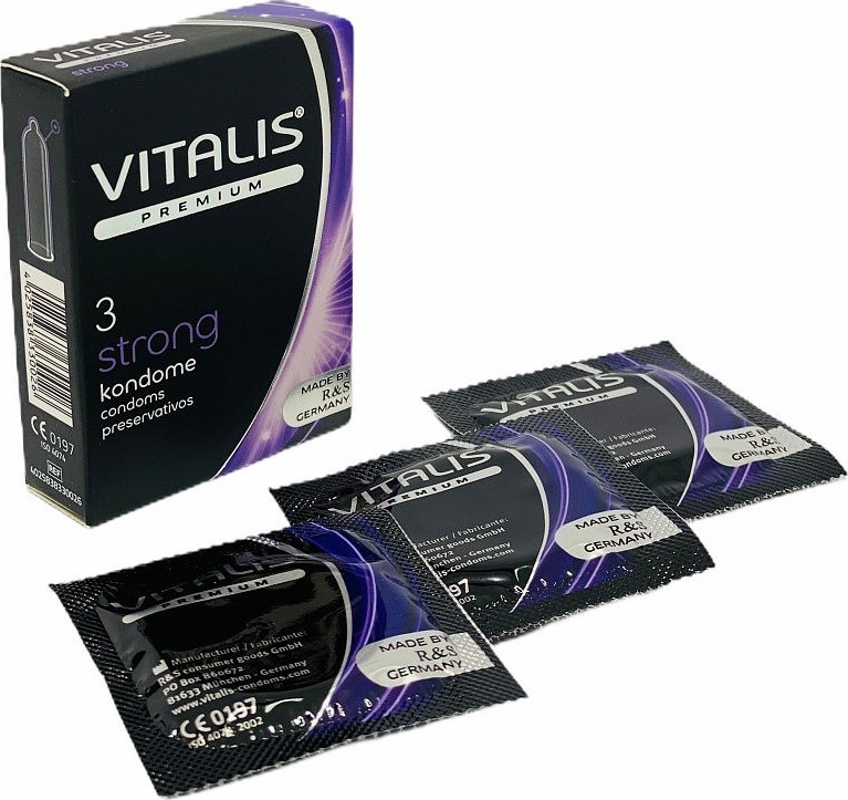 Презервативы  VITALIS  PREMIUM STRNG, сверхпрочные, силиконовая смазка,  ширина 53 мм, 3 шт.