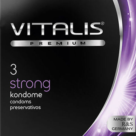 Презервативы  VITALIS  PREMIUM STRNG, сверхпрочные, силиконовая смазка,  ширина 53 мм, 3 шт.