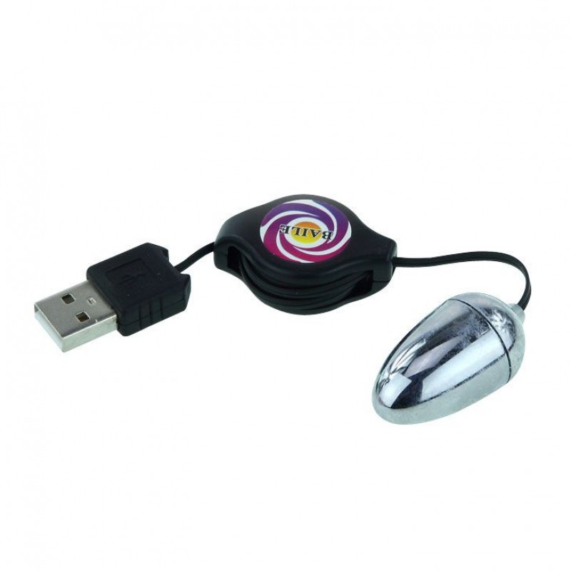 АКЦИЯ! Виброяичко MAGIC RABBITt с разъемом USB, серебристое, 3,5х2 см