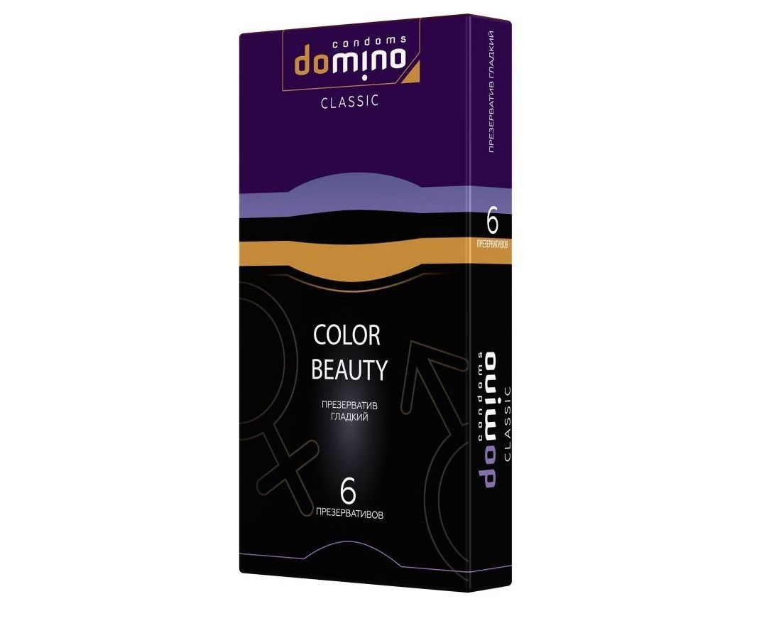 Разноцветные презервативы DOMINO COLOR BEAUTY,  золотые, черные, фиолетовые,  6 шт