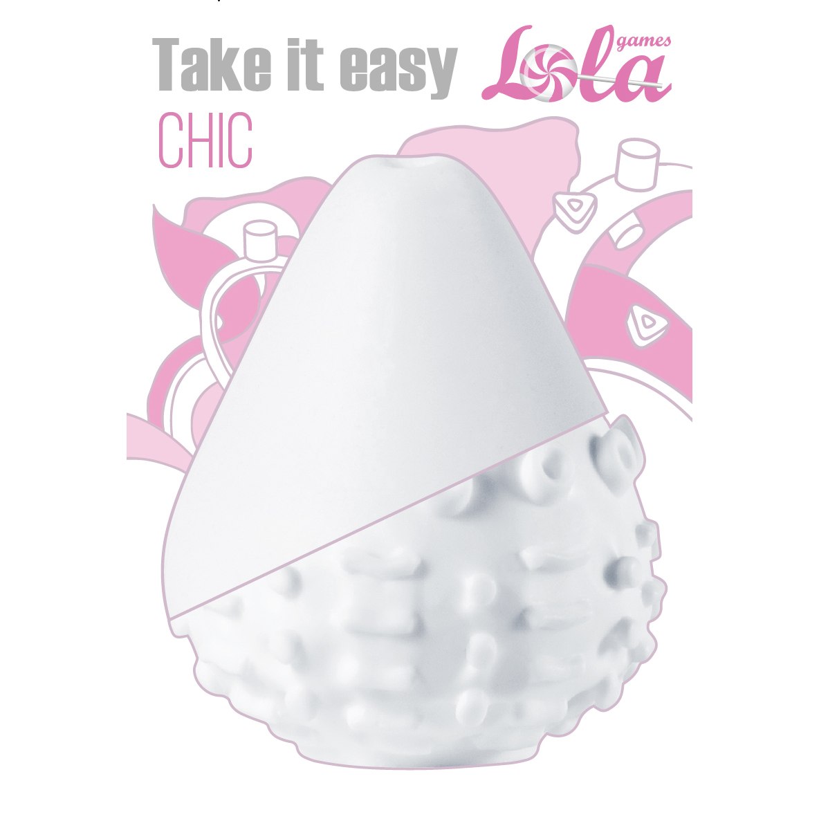  Двусторонний карманный мастурбатор TAKE IT EASY CHIC WHITE , ТПЕ, белый, 7,1х5,8 см