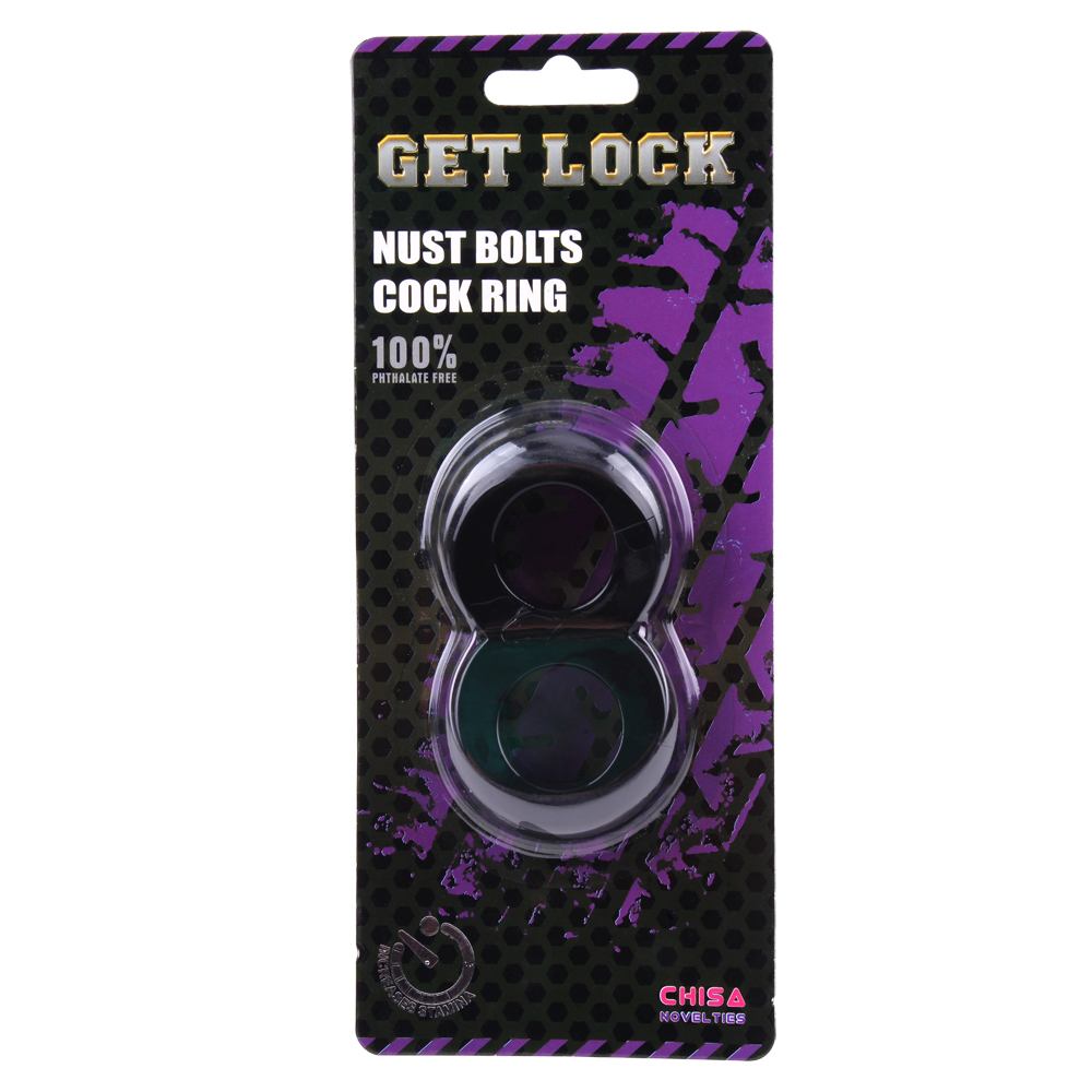 Двойное силиконовое эрекционное кольцо DUO COCK 8 BALL RING BLACK, черное, 5х2,5 см