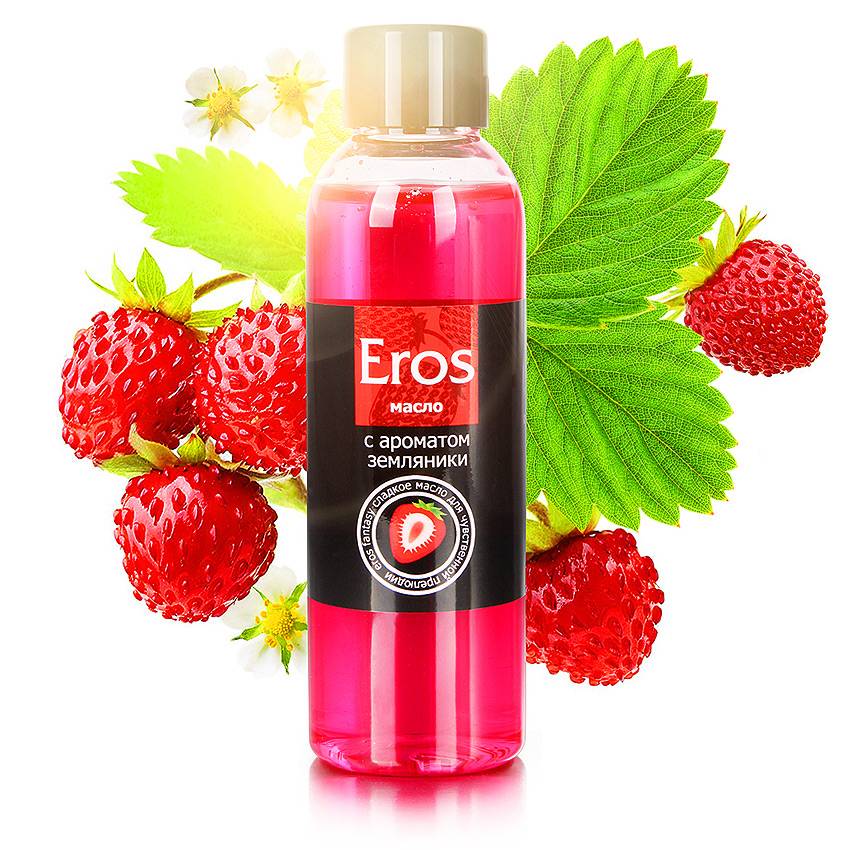 Масло массажное Eros, с ароматом земляники, 75 мл