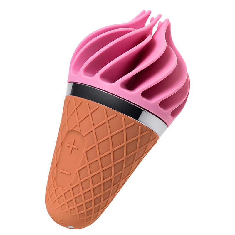 Перезаряжаемый  SATISFYER LAYONS SWEET ТREAT СЛАДКОЕ МОРОЖЕНОЕ, 10 режимов вращения, 3 скорости, силикон, телесно- розовый, 10,4х5,6 см