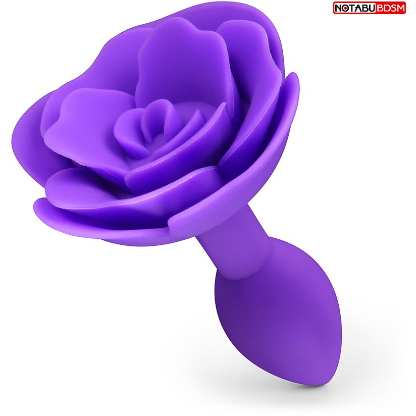 АКЦИЯ 25%! Фиолетовая анальная втулка с бутоном розы в основании, силикон, 8х3 см