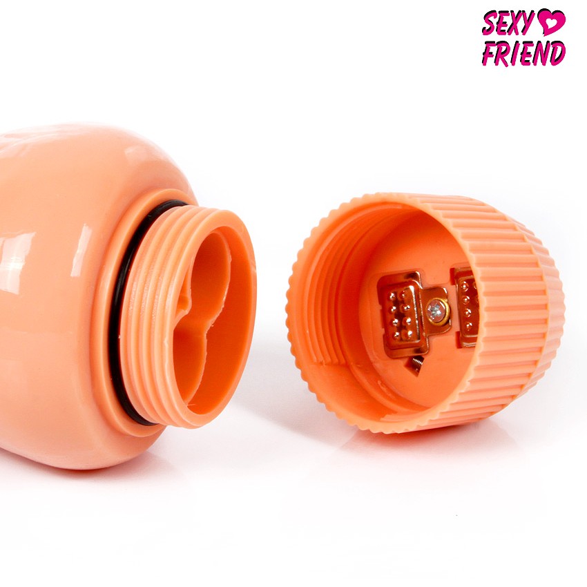 АКЦИЯ 20%! Телесный гладкий вибратор-реалистик  BIOR TOYS с венками, телесный, 26(24)х4  см
