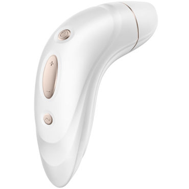 АКЦИЯ 20% Вибро-Вакуумно-Волновой стимулятор SATISFYER PRO PLUS  VIBRATUNG 11 режимов, 2 моторчика, белый с золотом, 13х3,8 см
