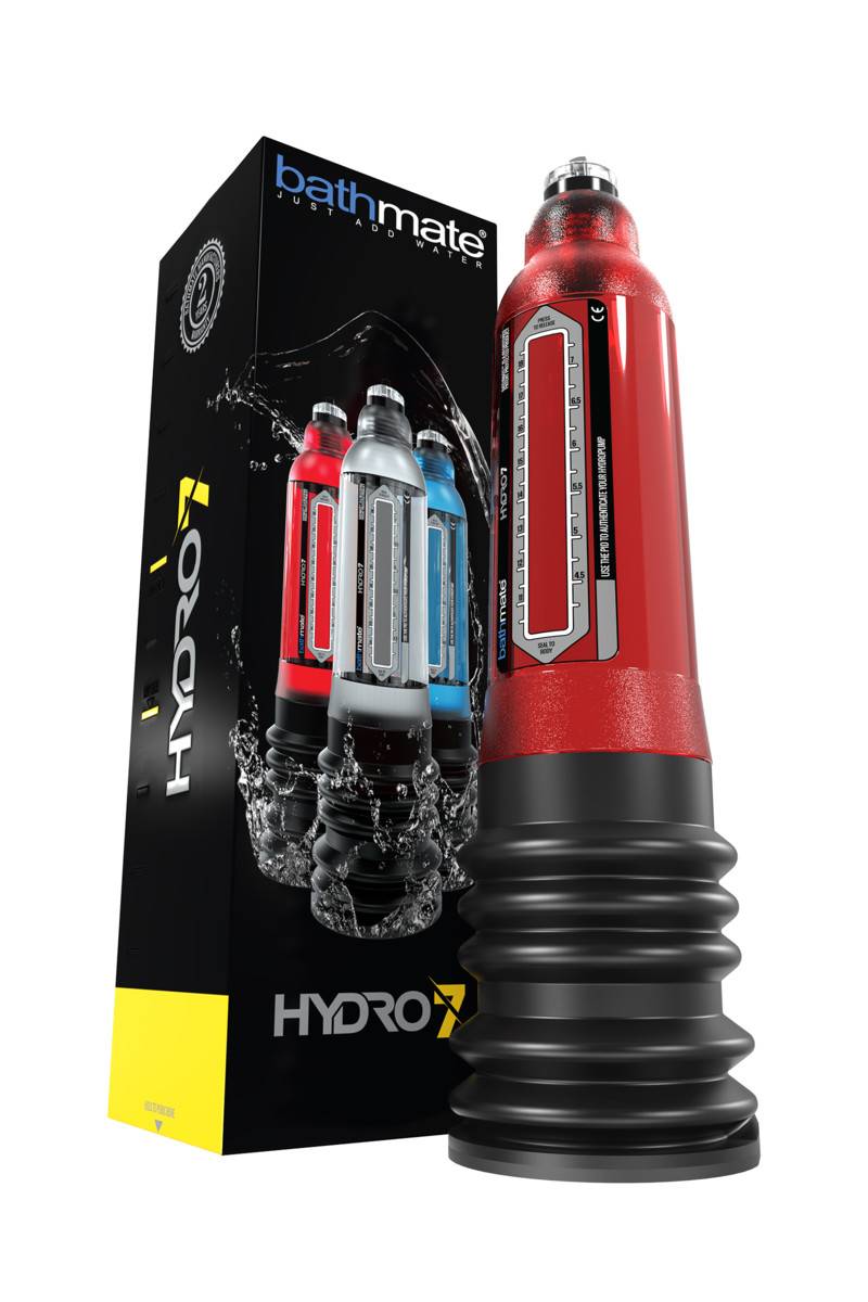 Гидропомпа BATHMATE HYDRO7, красная, АВС-пластик, 29,5(20,94)х6,5 см (аналог HERCULES)