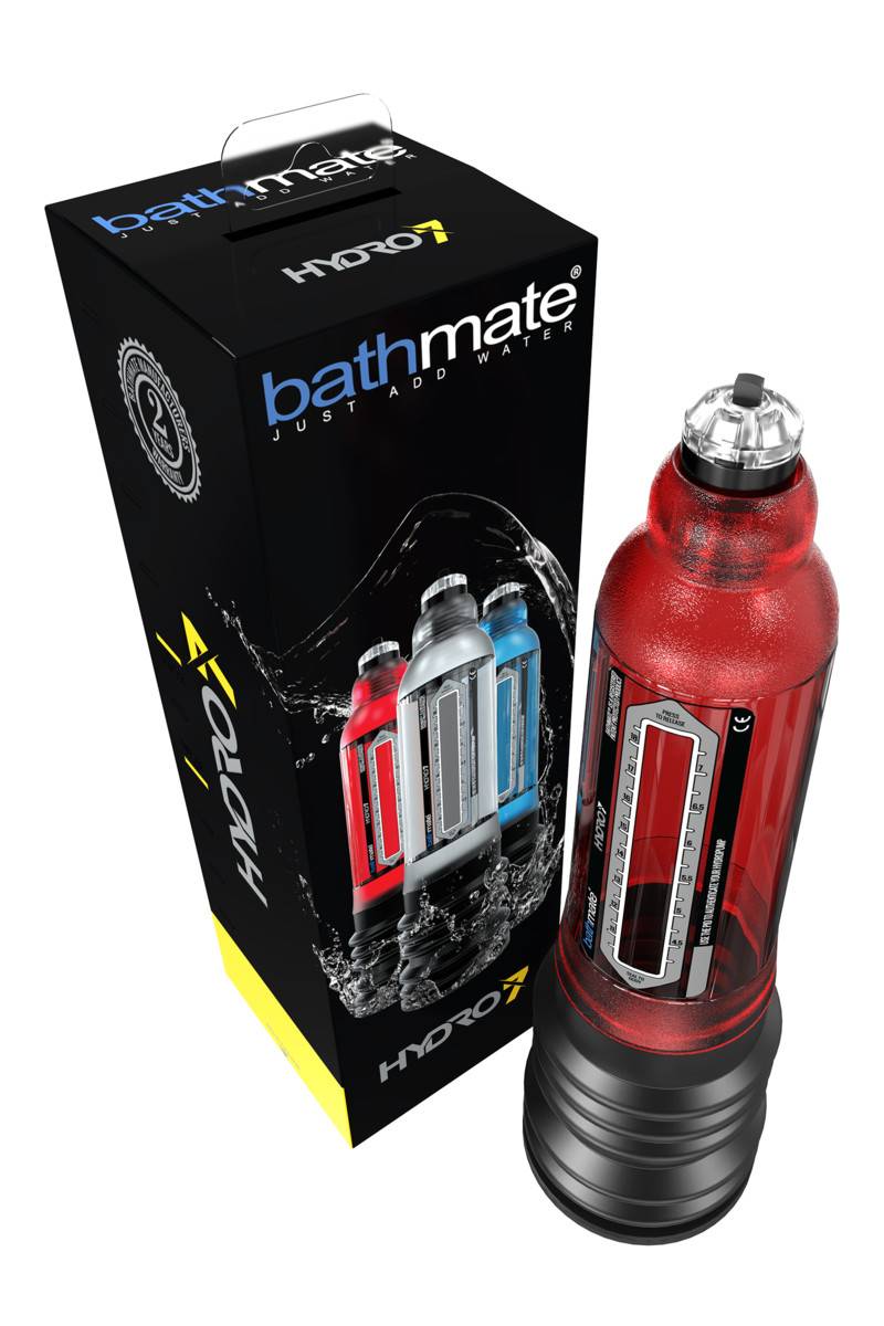 Гидропомпа BATHMATE HYDRO7, красная, АВС-пластик, 29,5(20,94)х6,5 см (аналог HERCULES)