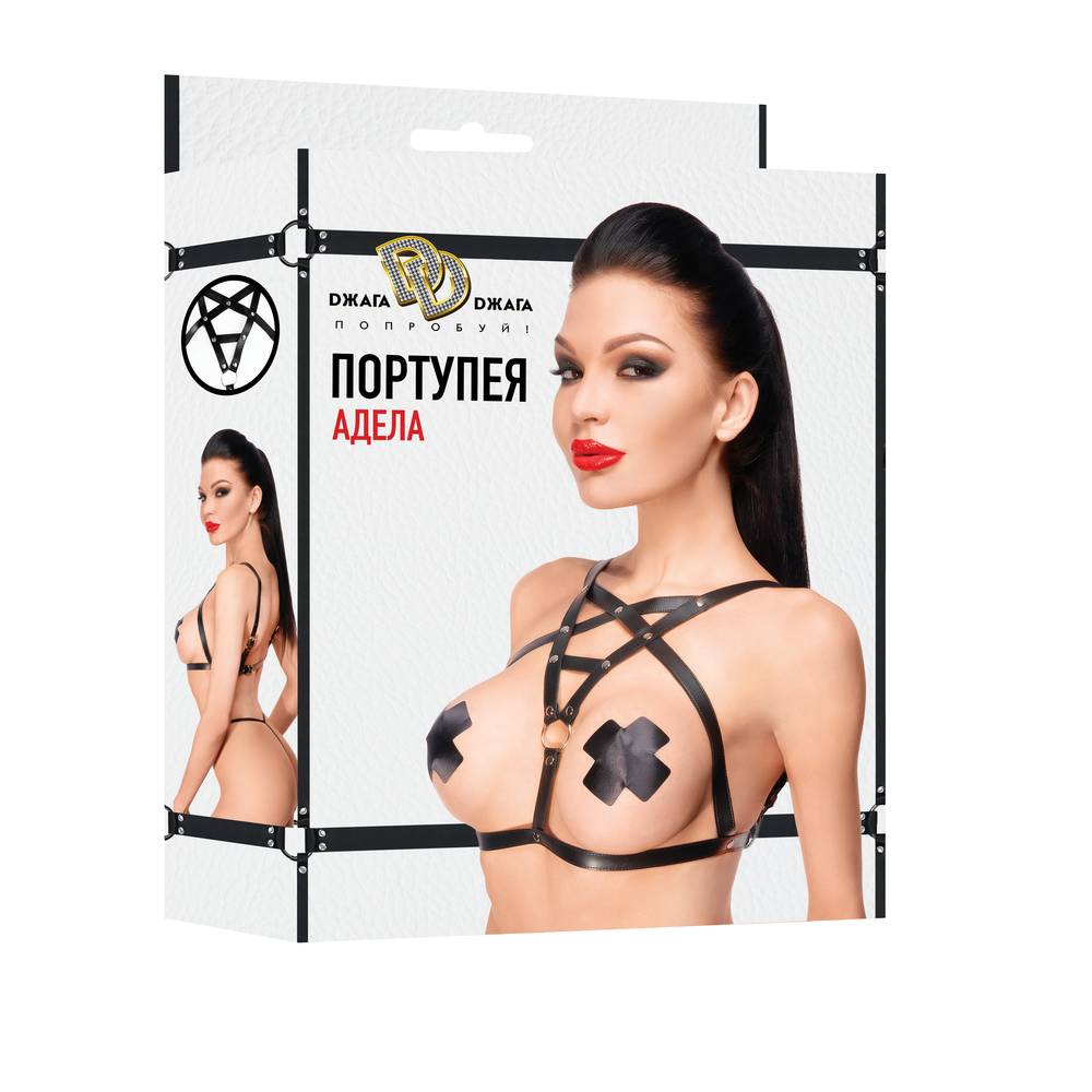 Портупея АДЕЛА, эко-кожа, металл, черная