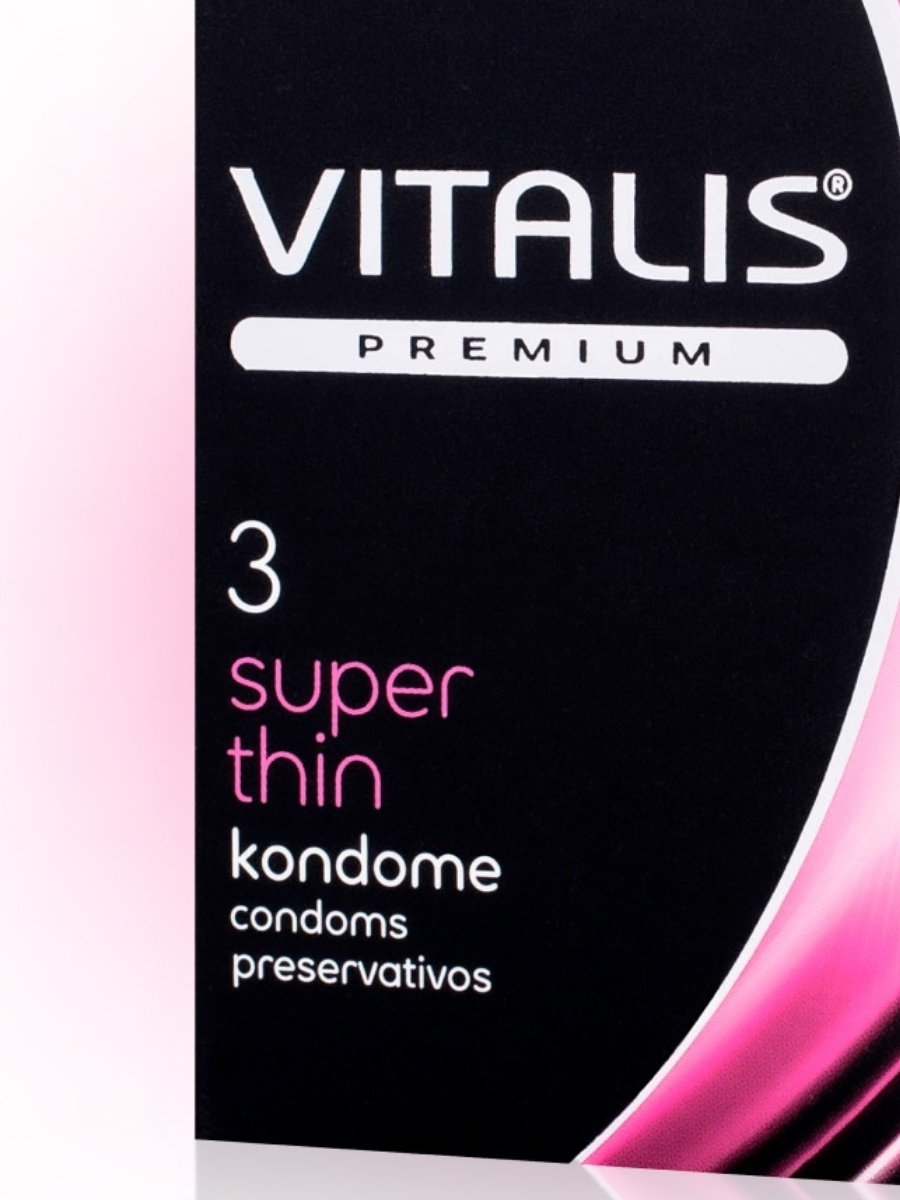 Презервативы ультратонкие VITALIS PREMIUM, особо тонкие со смазкой, 3 шт. 