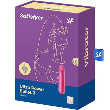 Мини-вибратор SATISFYER UlLTRA POWER BULLET 3, перезаряжаемый,12 режимов, силикон, 8,7х2,3 см