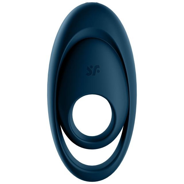 Двойное эрекционное кольцо SATISFYER GLORIOUS DUO, перезаряжаемое, 12 режимов, силикон, темно-синее 