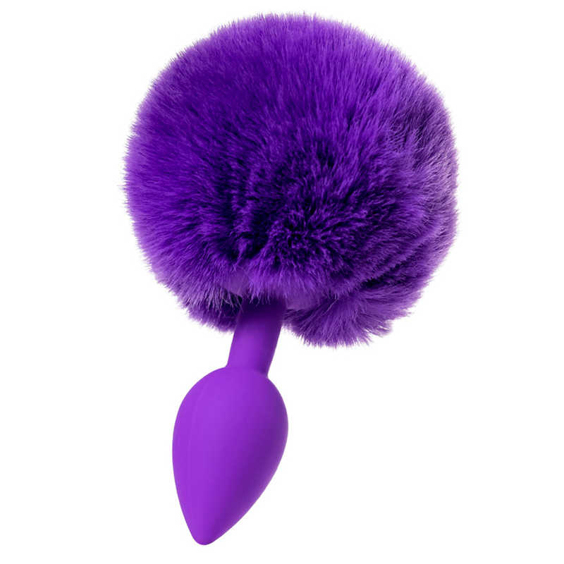 Анальная втулка с хвостиком ToDo SWEET BUNNY, силикон, фиолетовая, 13х2,8 см см