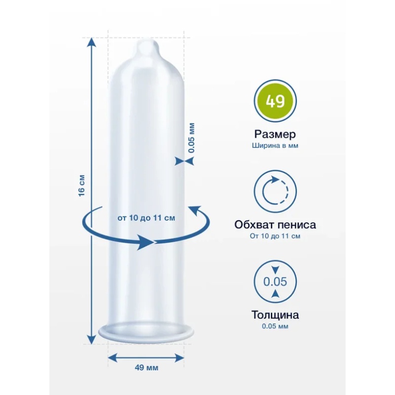 Уценка 80% Презервативы MY SIZE ультратонкие, со смазкой, натуральный латекс, разм.49 (шир. 49 мм), 3 шт.  (сроки годности)