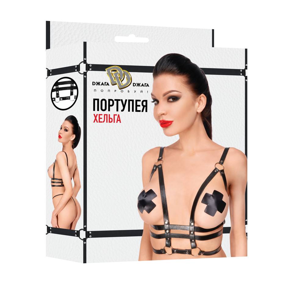 	Портупея ХЕЛЬГА эко-кожа, металл, черная